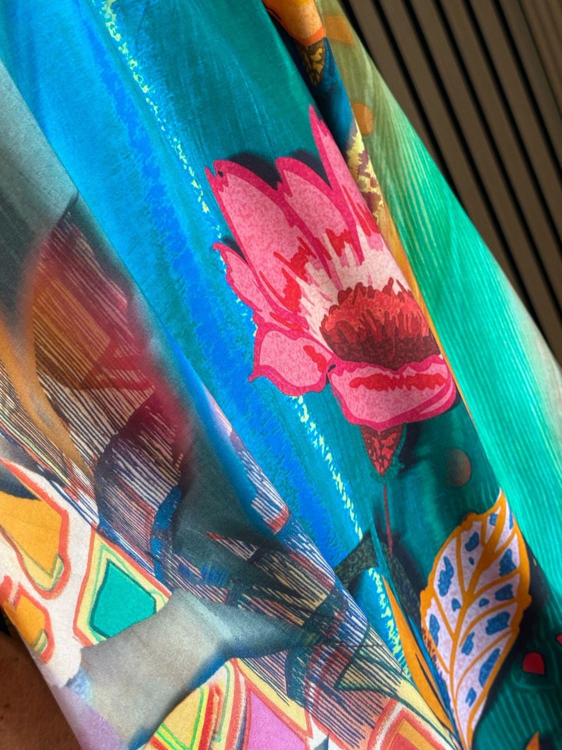 Abstract Print Relaxed Fit Dress - Turquoise/Green