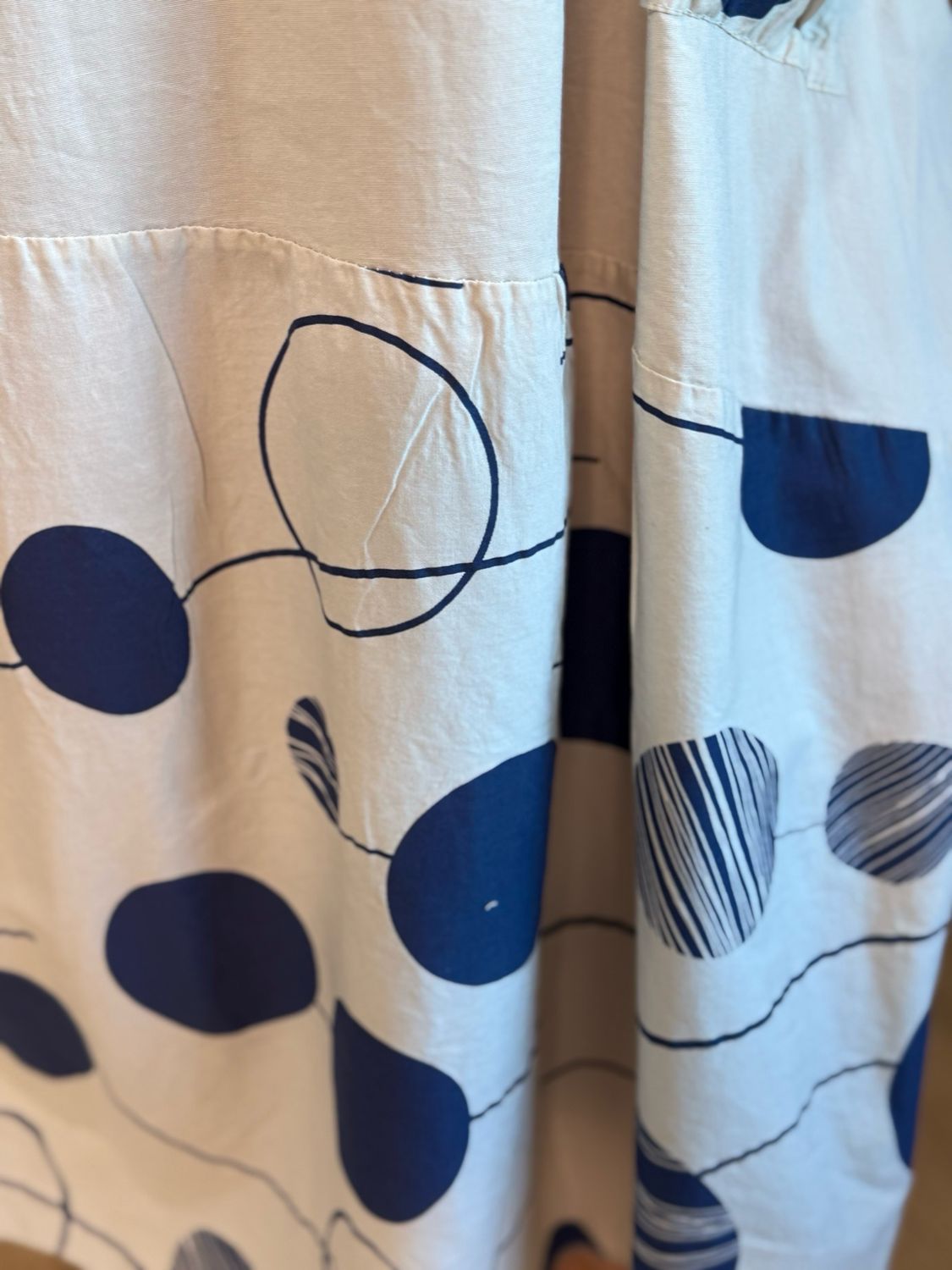 Stripe &amp; Abstract Panel Dress - Cream