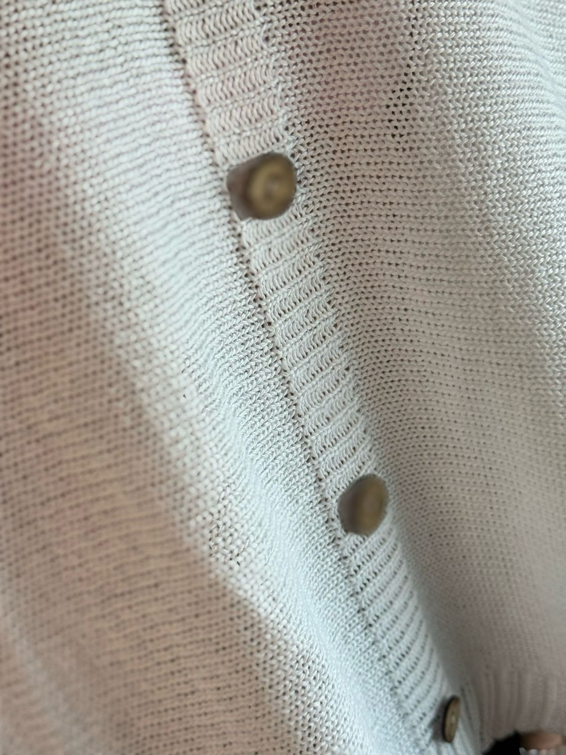 Button Back Knit Top - White