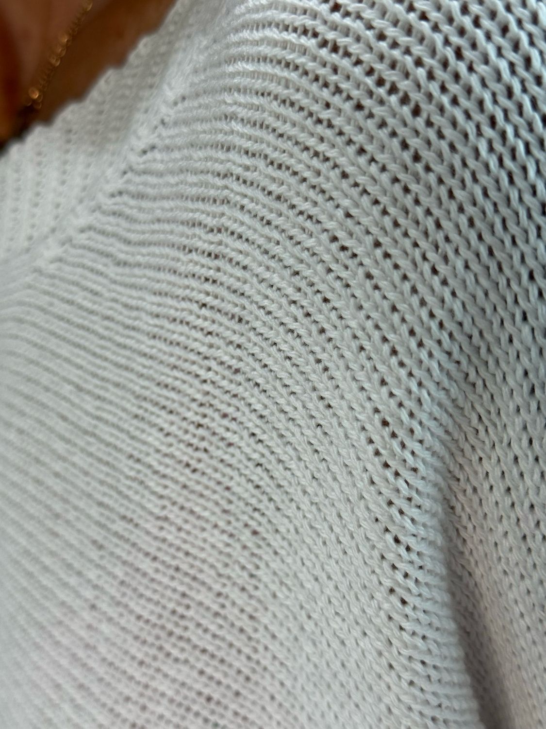 Button Back Knit Top - White