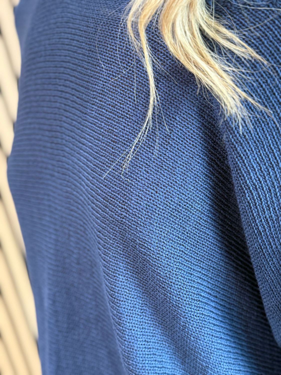 Button Back Knit Top - Navy