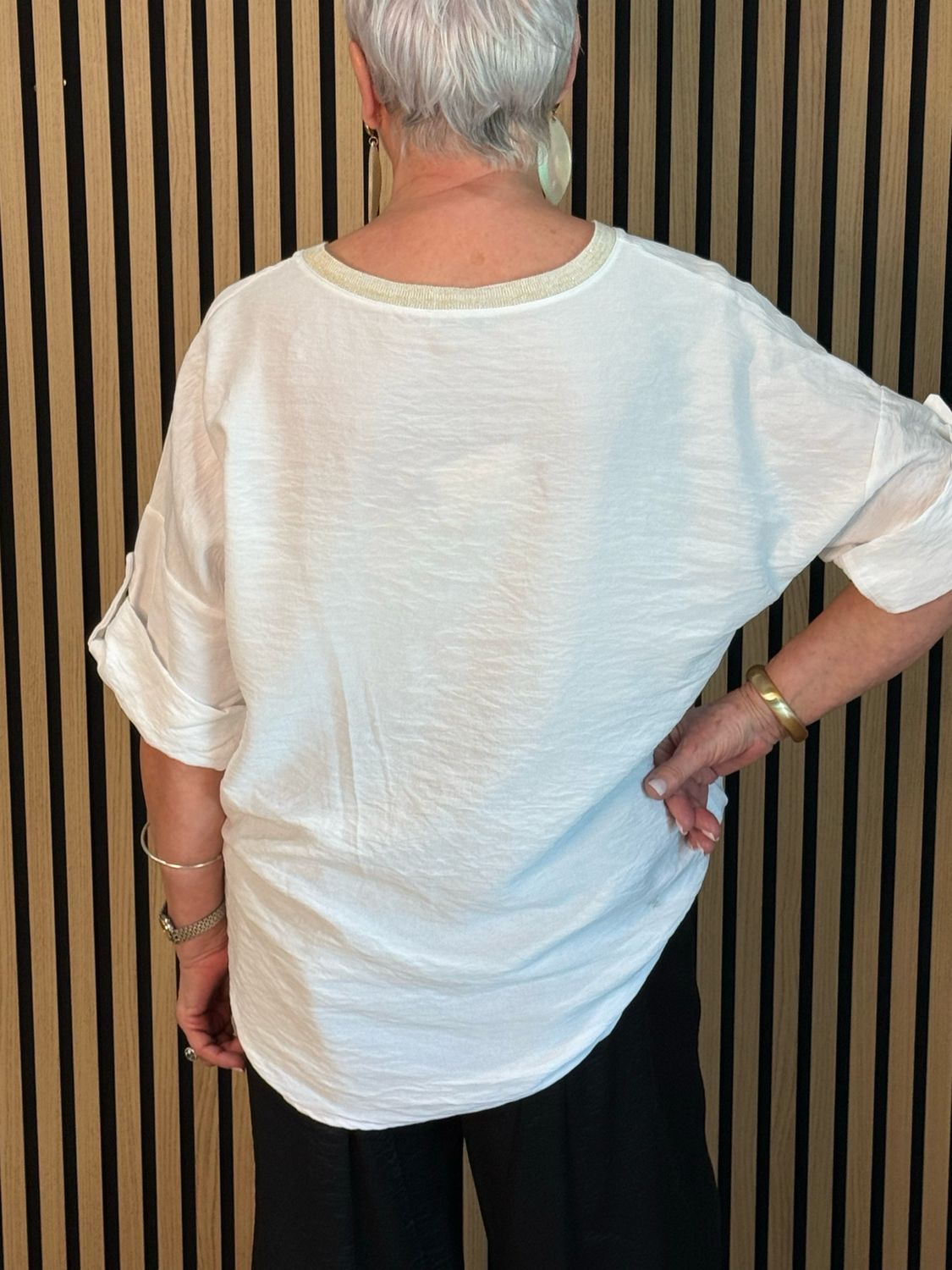 Patchwork Heart Print Top - White