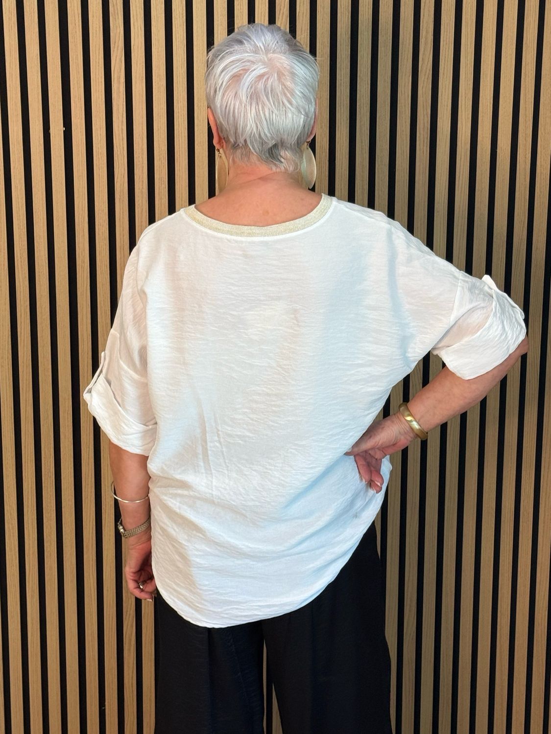 Patchwork Heart Print Top - White