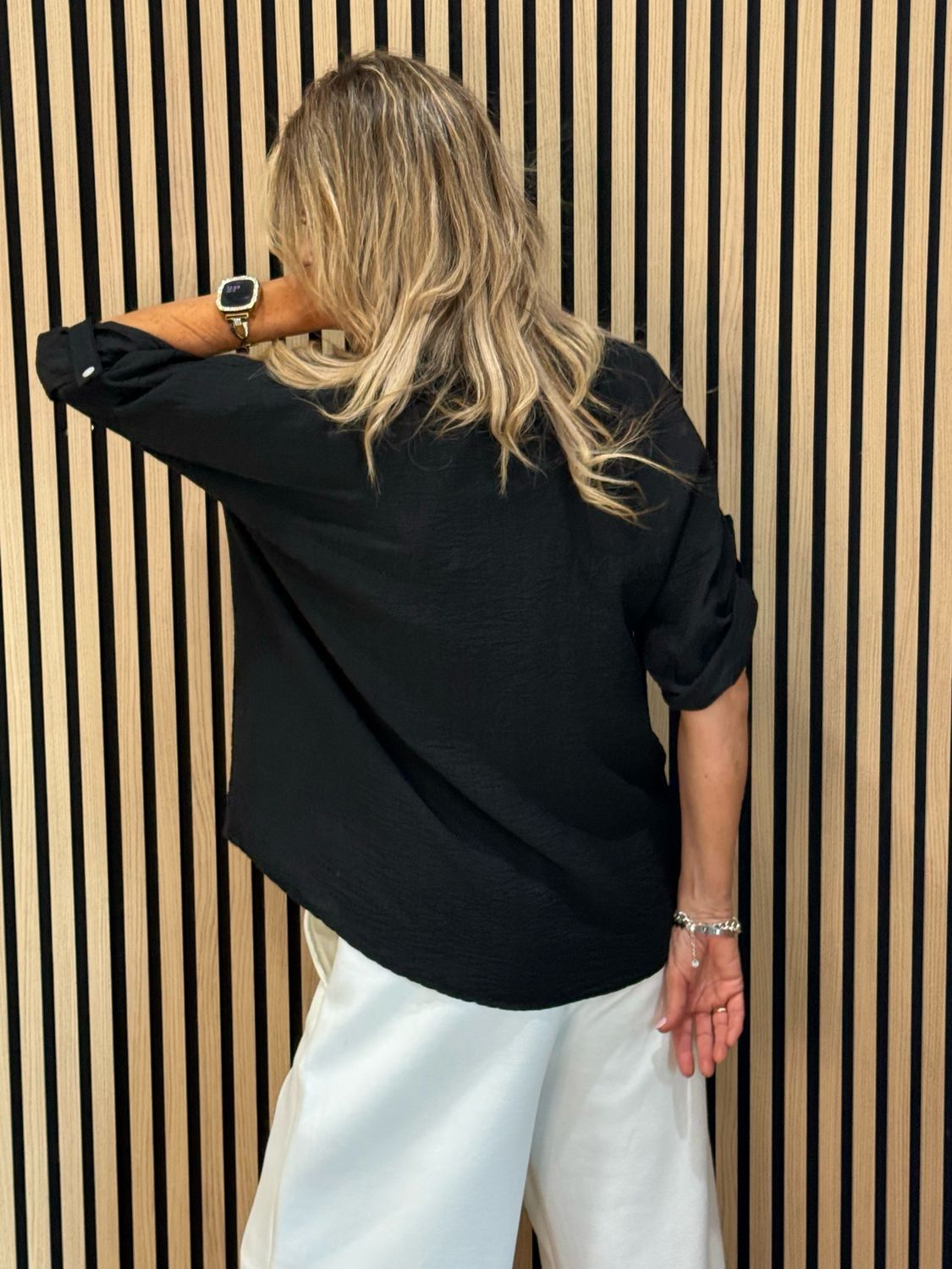 Patchwork Heart Print Top - Black