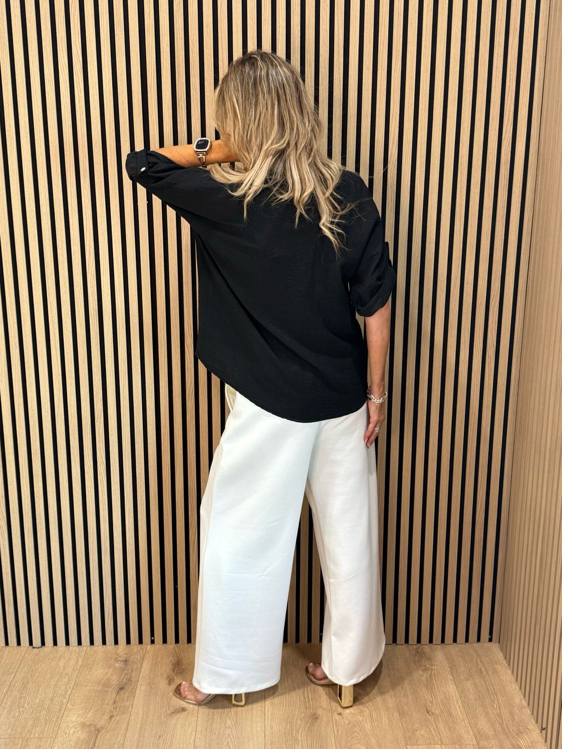 Patchwork Heart Print Top - Black