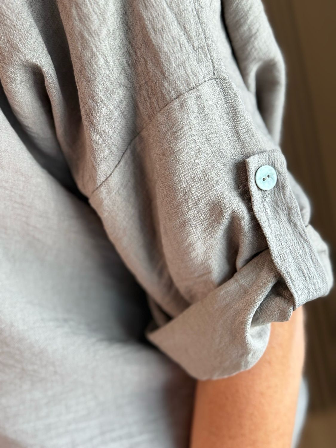 Patchwork Heart Print Top - Taupe