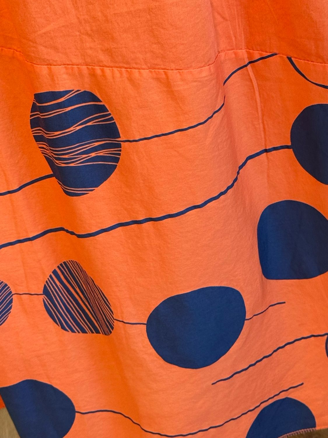 Stripe &amp; Abstract Panel Dress - Orange