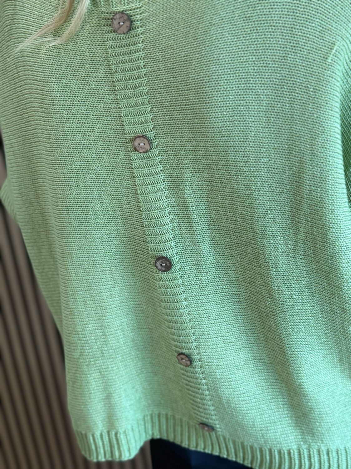 Button Back Knit Top - Lime