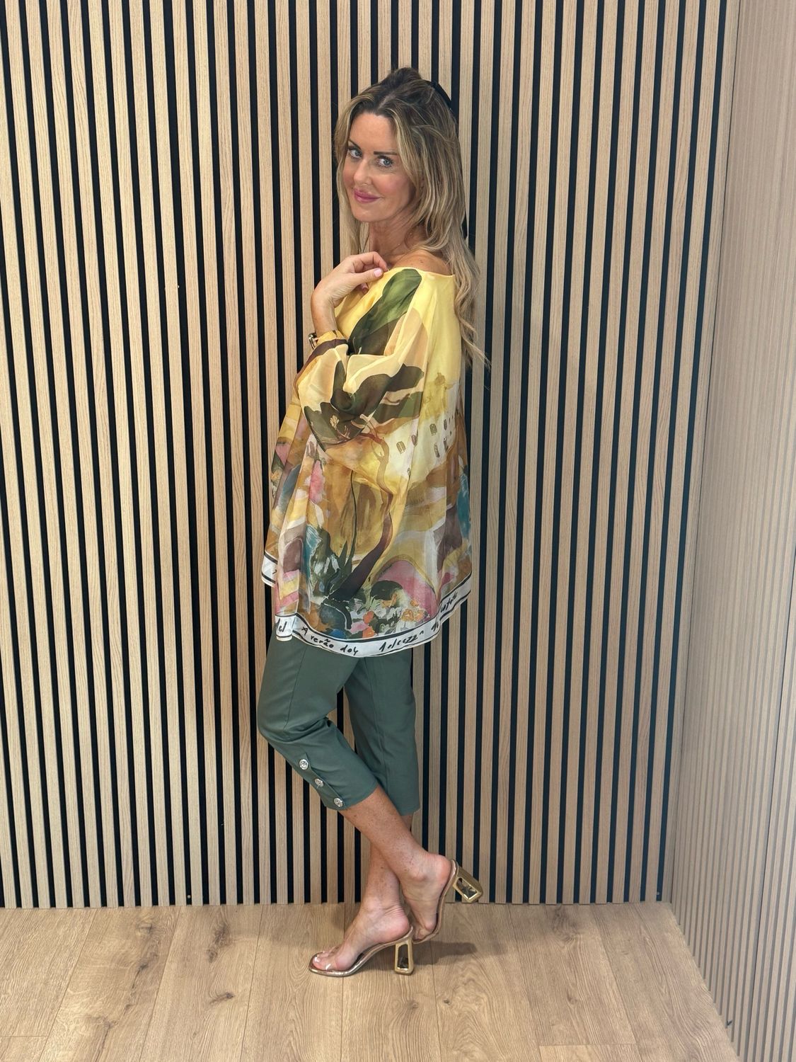 Cote D Azur Printed Oversized Top - Yellow