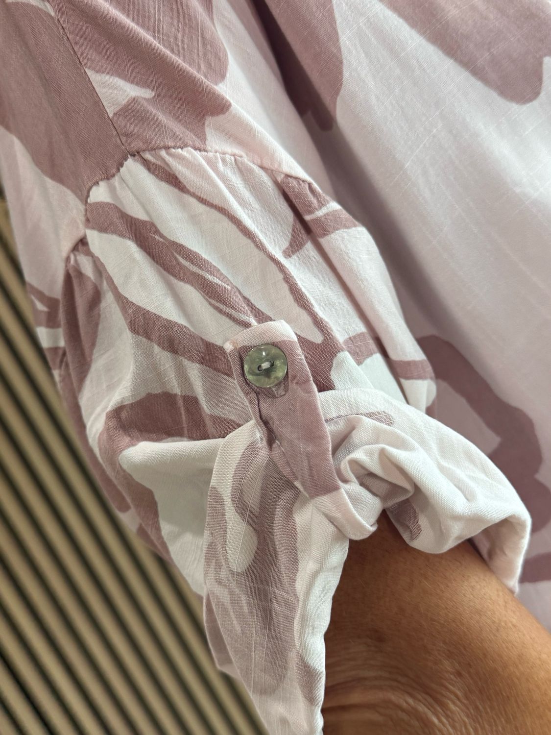 Abstract Print Cotton Shirt - Pink