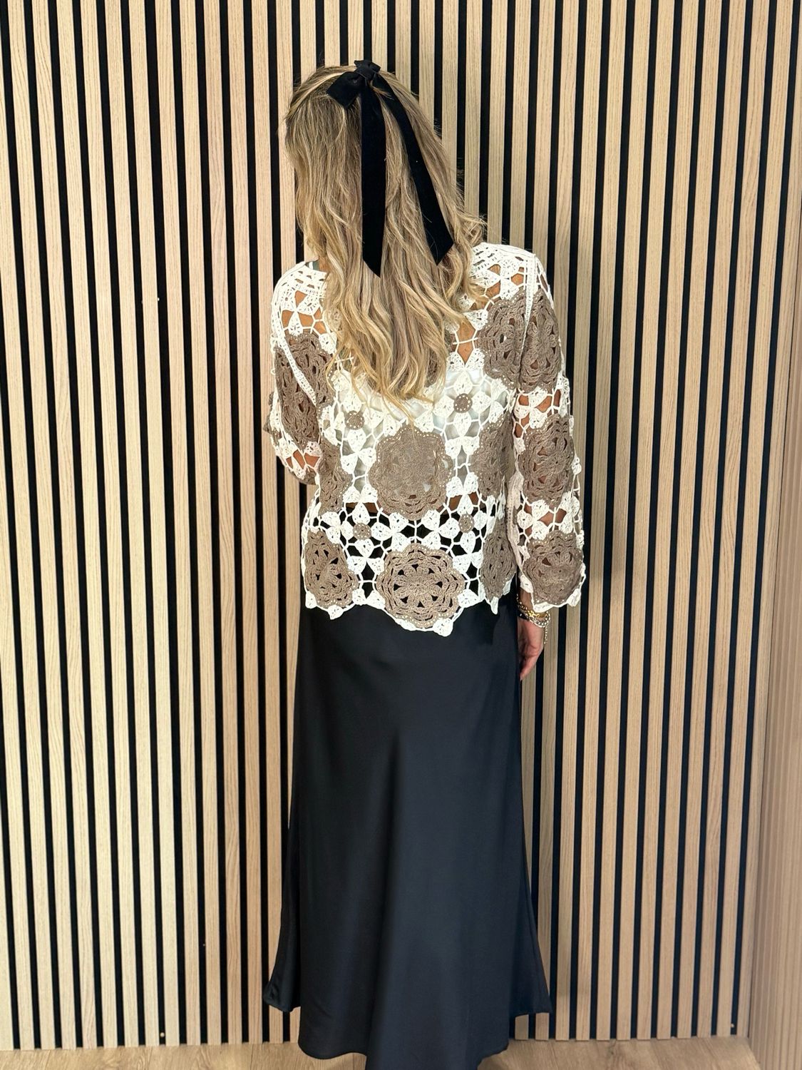 Crochet Cotton Top - Taupe