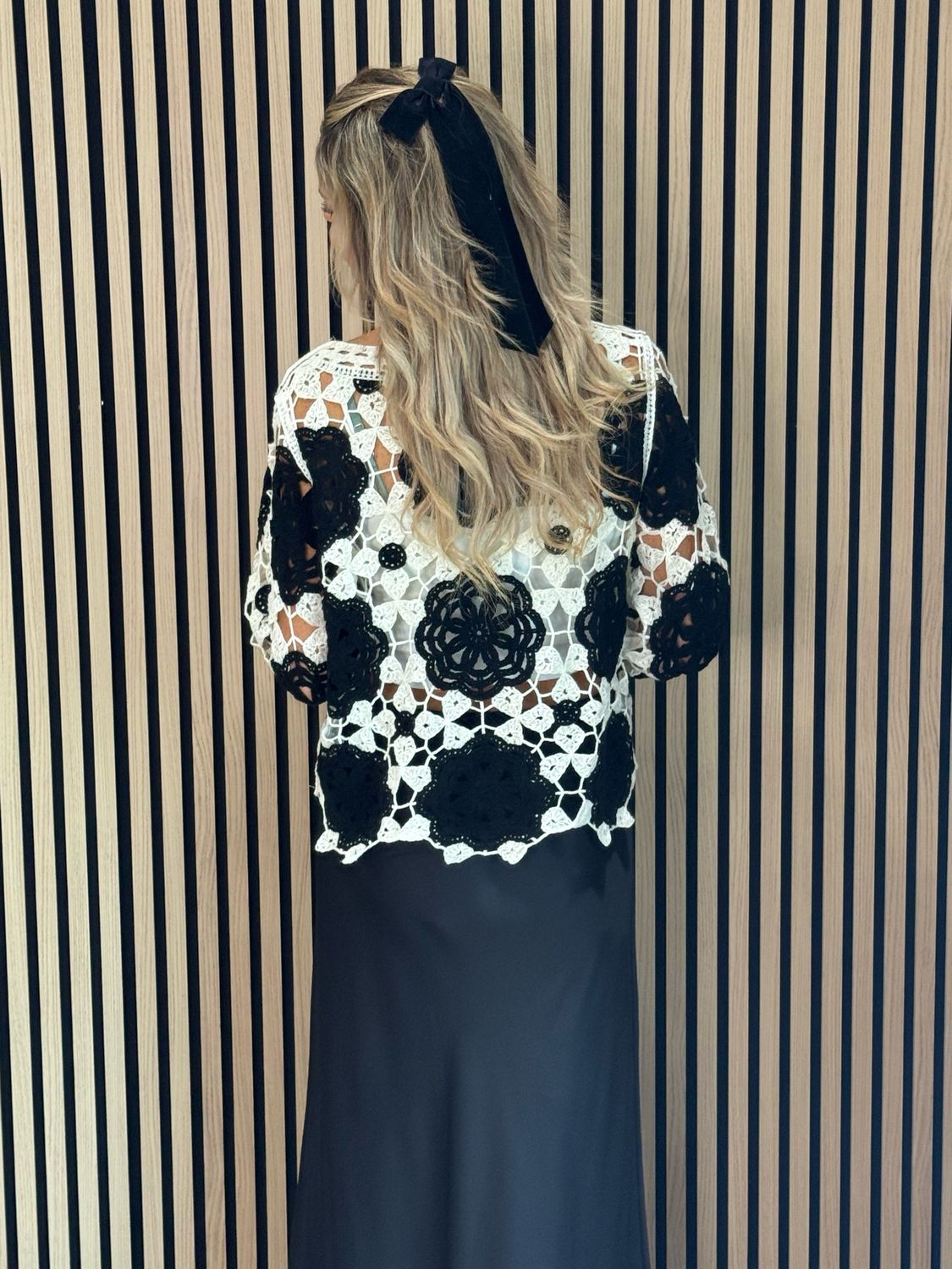 Crochet Cotton Top - Black