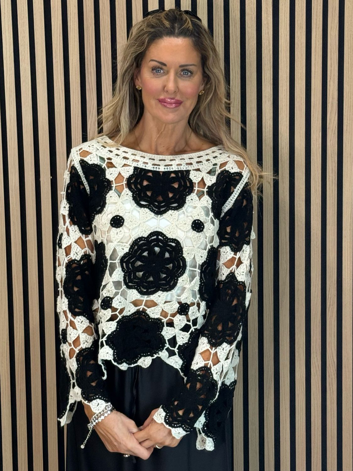 Crochet Cotton Top - Black