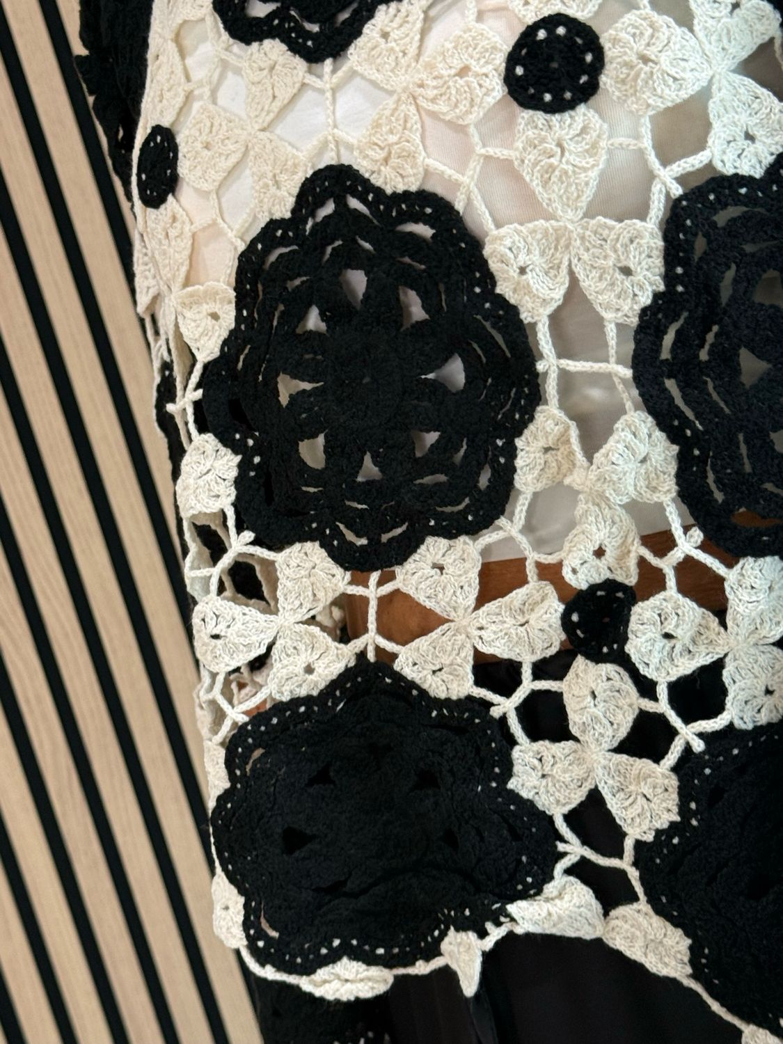 Crochet Cotton Top - Black