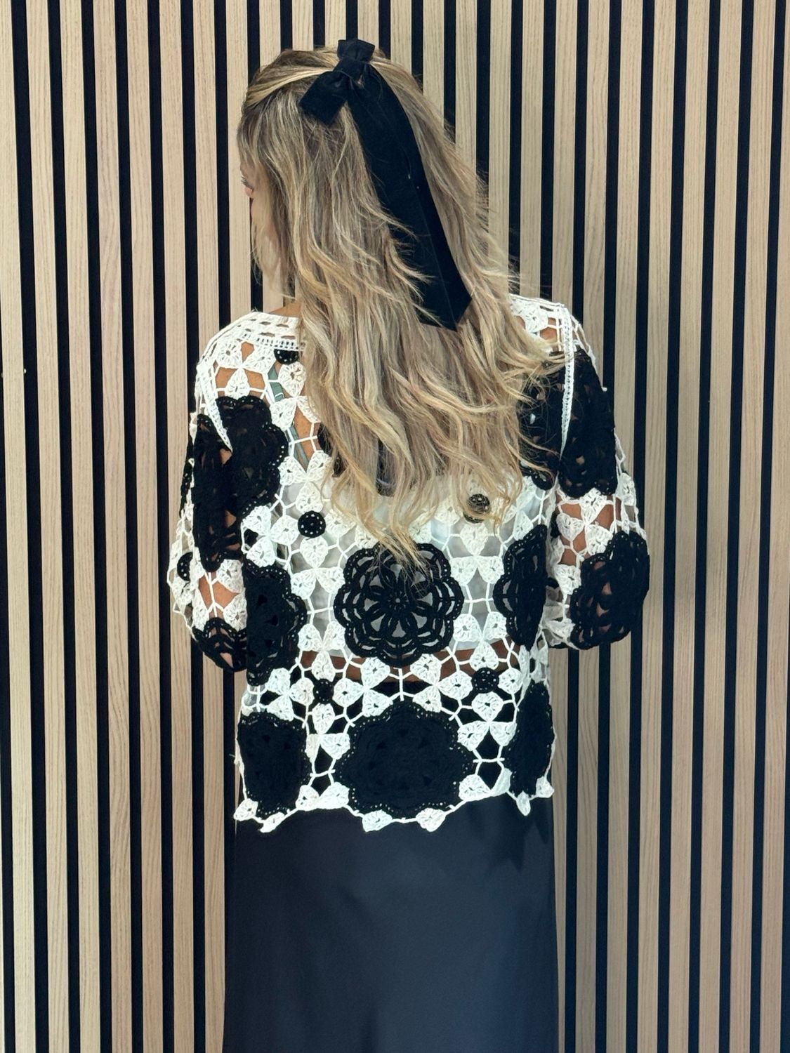 Crochet Cotton Top - Black