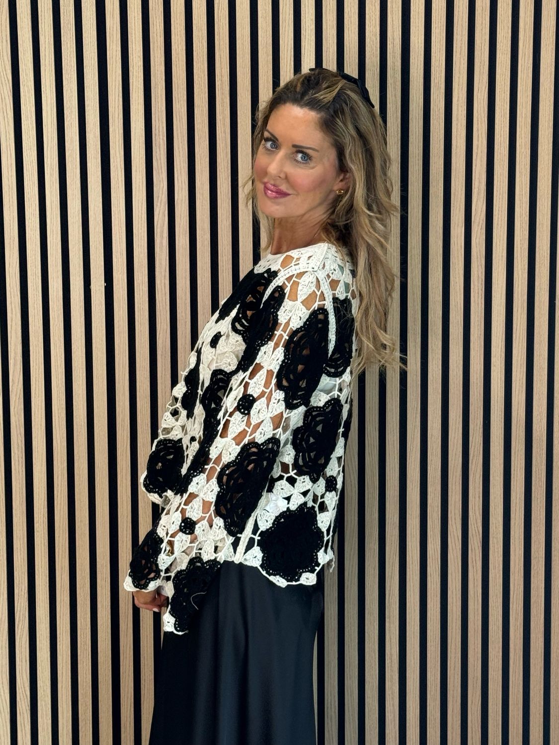 Crochet Cotton Top - Black