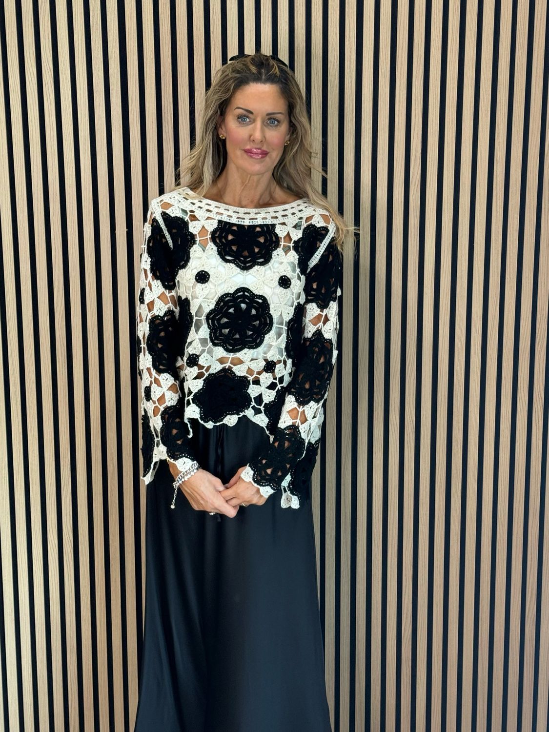 Crochet Cotton Top - Black