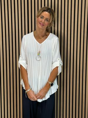 Pleated Top - White