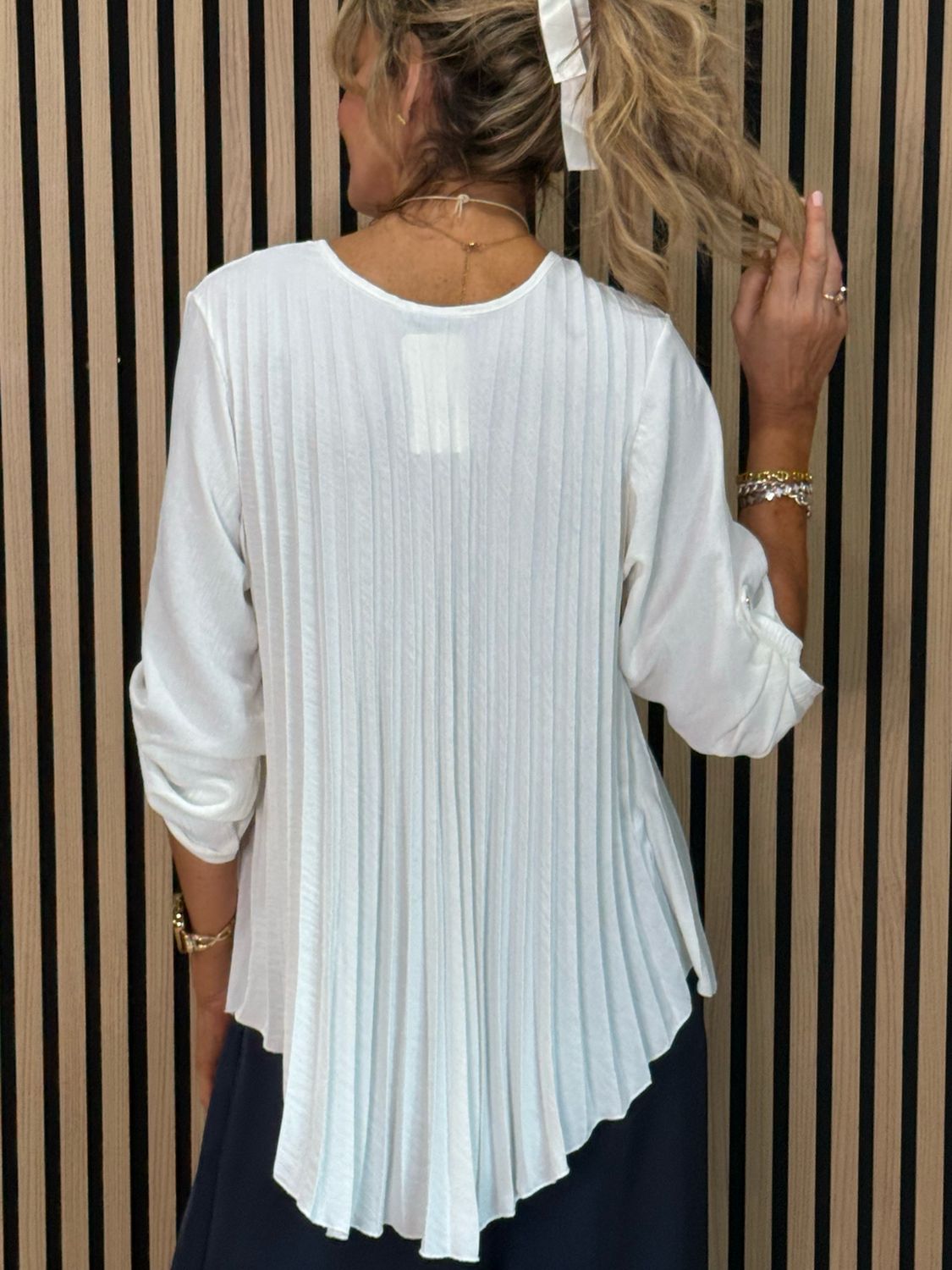 Pleated Top - White