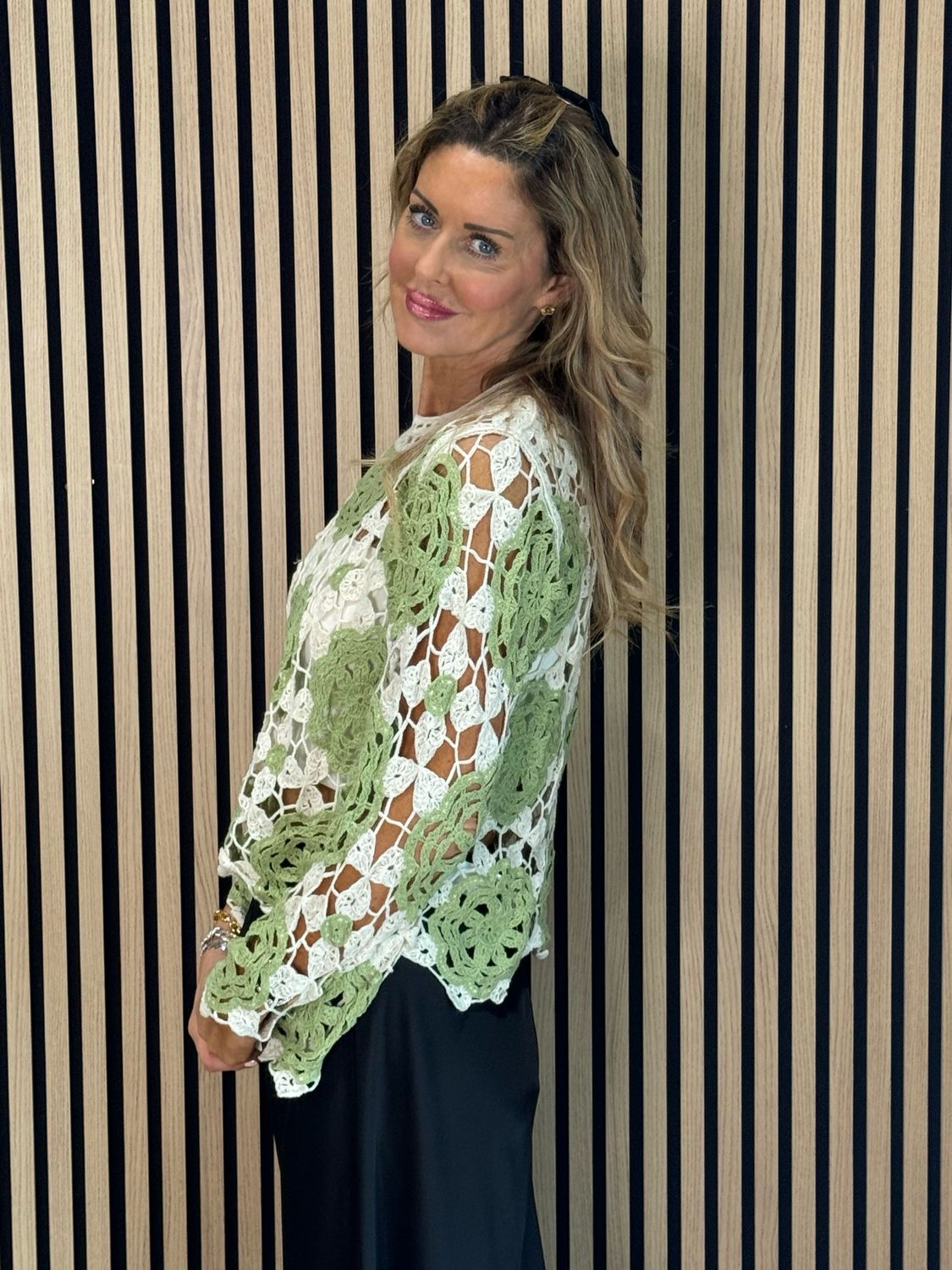 Crochet Cotton Top - Lime