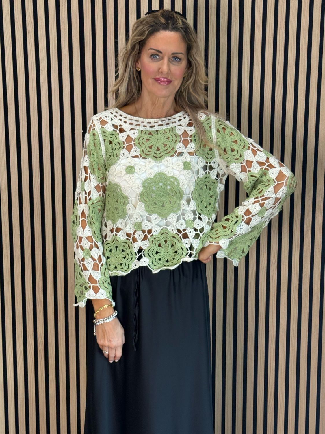 Crochet Cotton Top - Lime