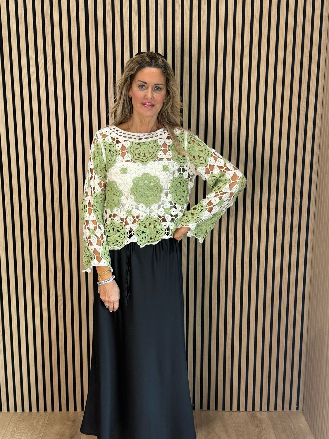 Crochet Cotton Top - Lime