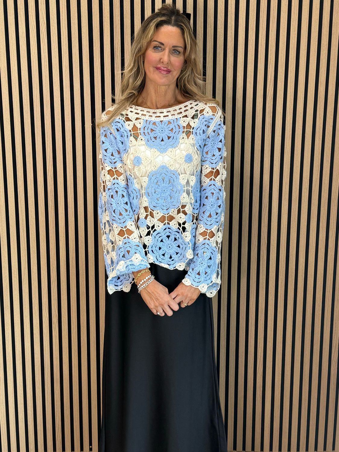 Crochet Cotton Top - Baby Blue