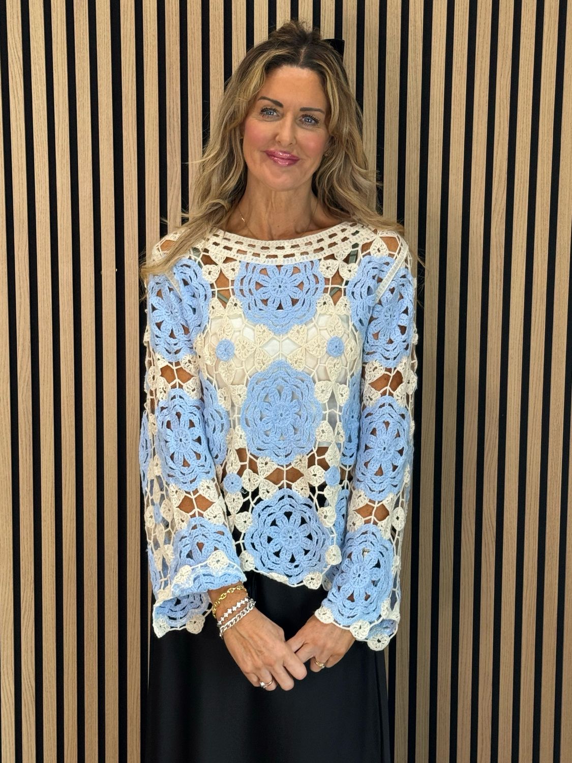 Crochet Cotton Top - Baby Blue