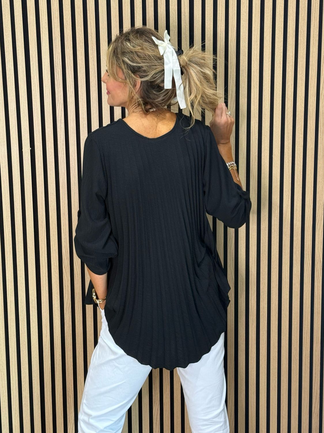 Pleated Top - Black