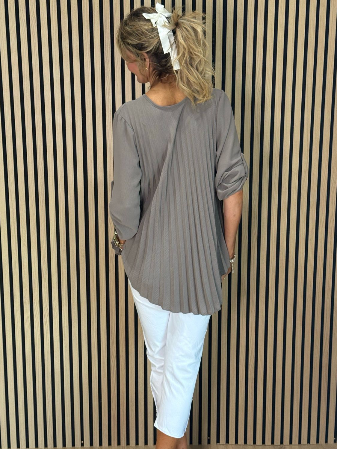 Pleated Top - Taupe