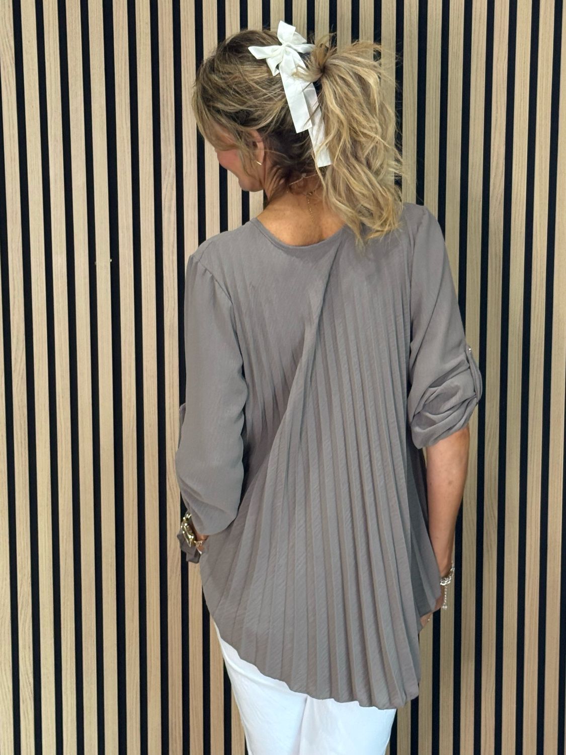 Pleated Top - Taupe
