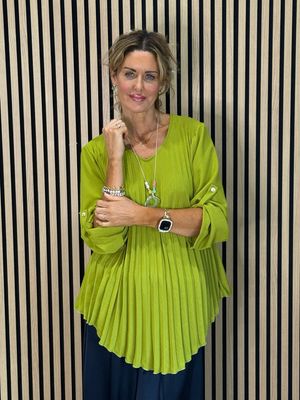 Pleated Top - Lime