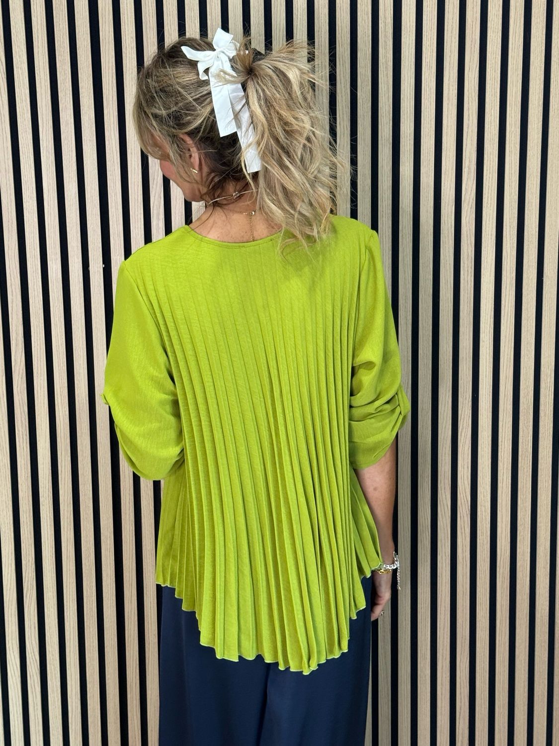 Pleated Top - Lime