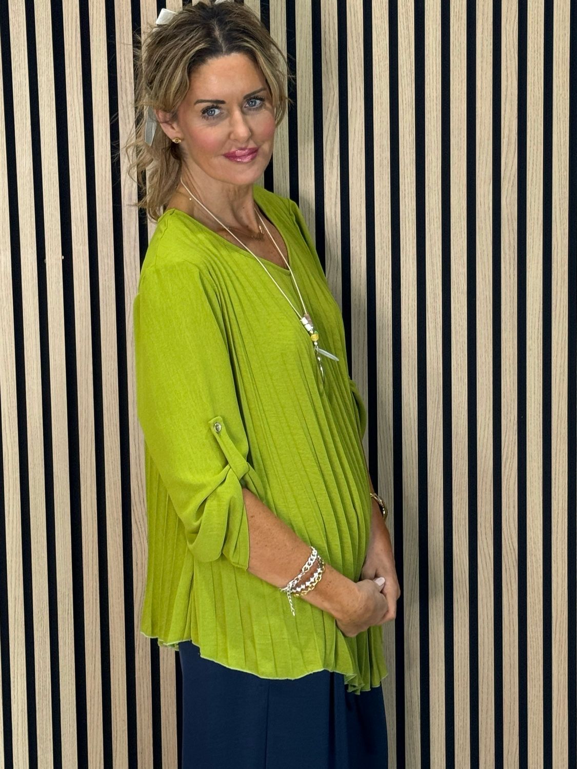 Pleated Top - Lime