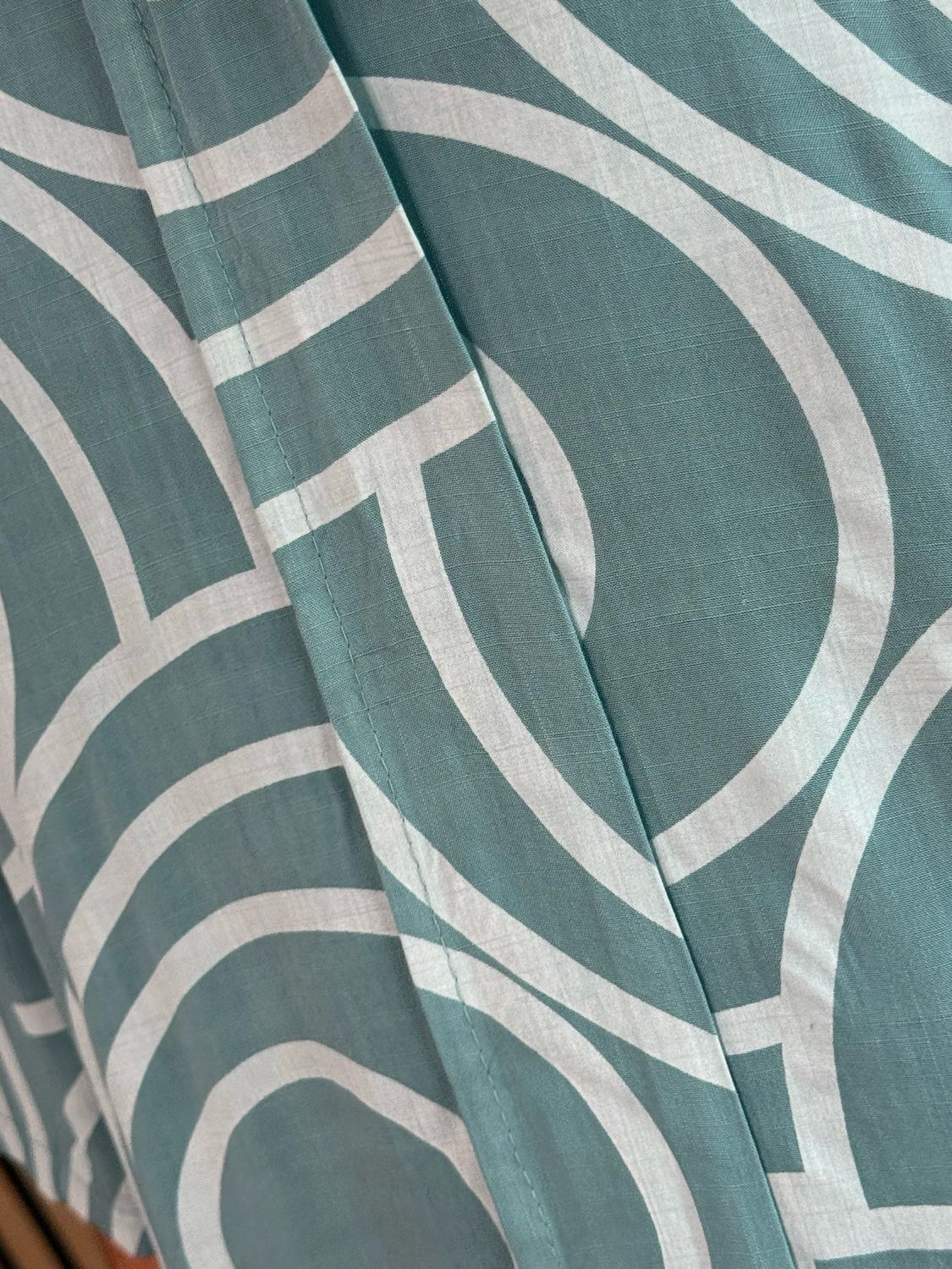 Geometric Print Cotton Top - Turquoise