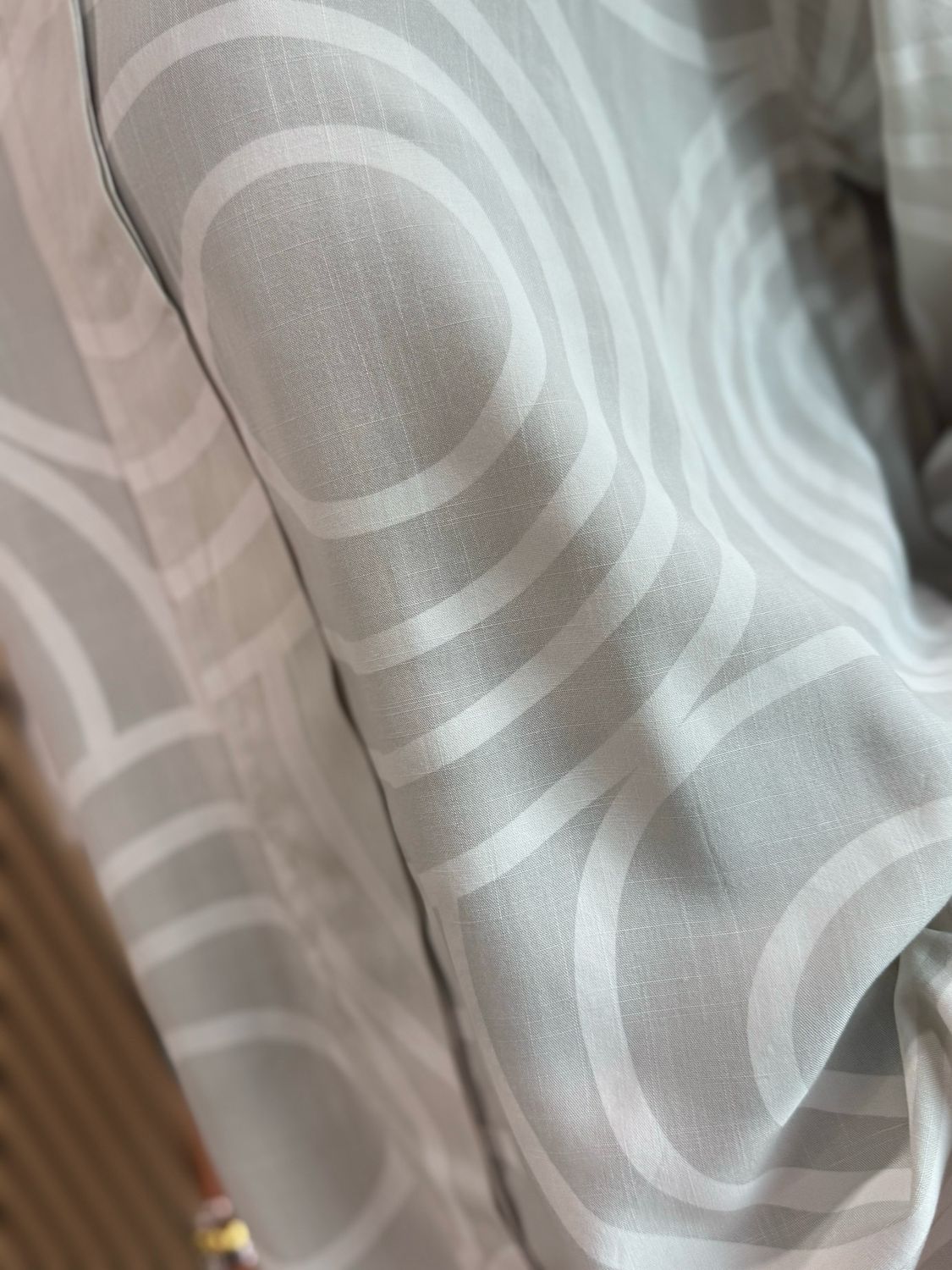 Geometric Print Cotton Top - Stone