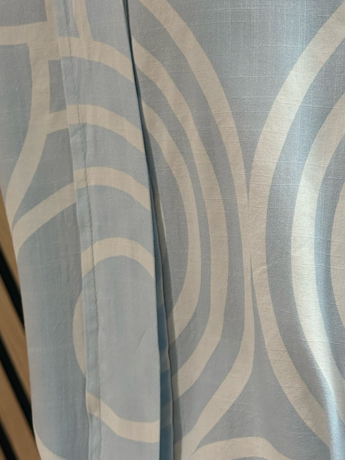 Geometric Print Cotton Top - Baby Blue