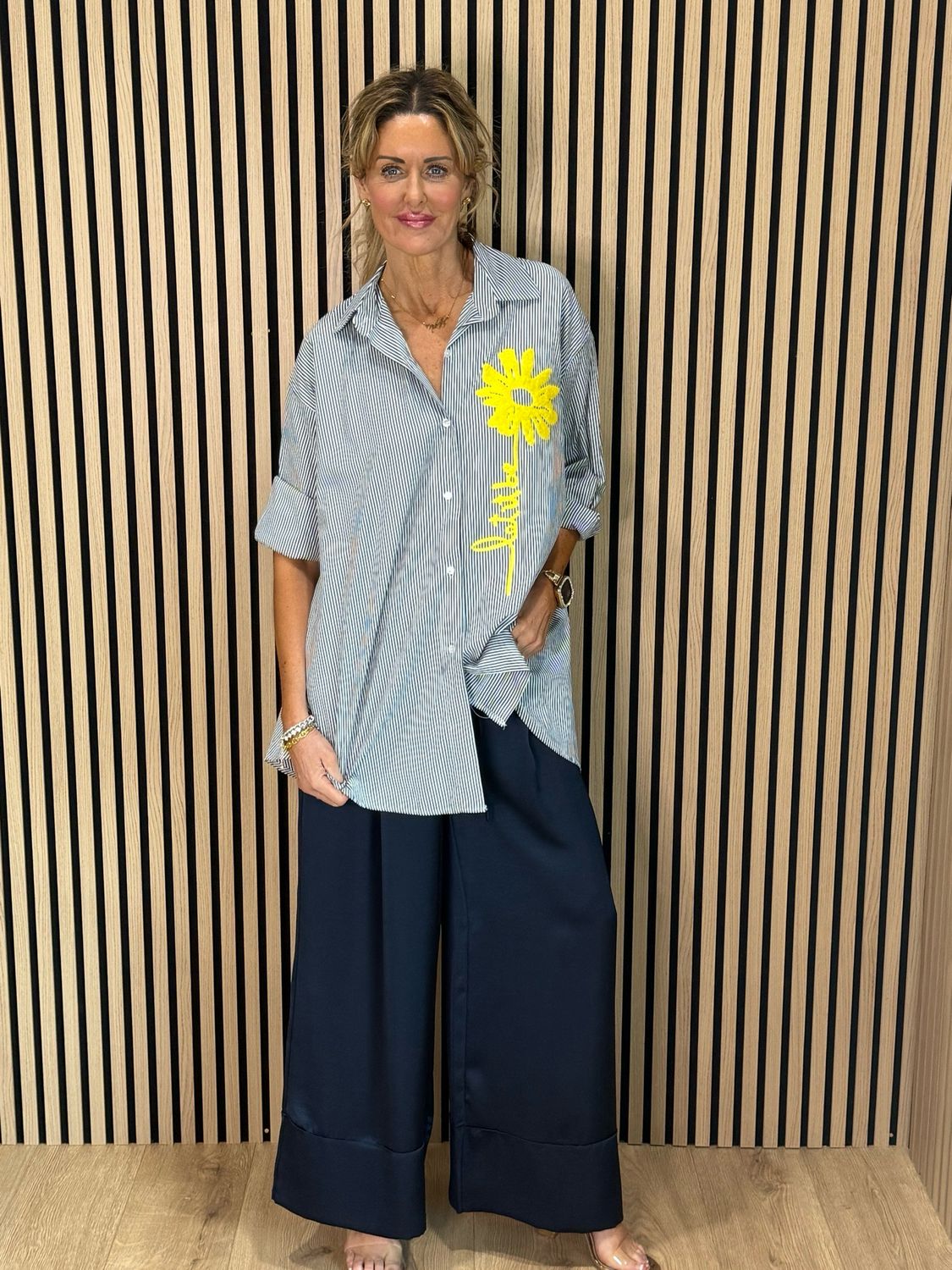 Let It Be Striped Shirt - Black/White