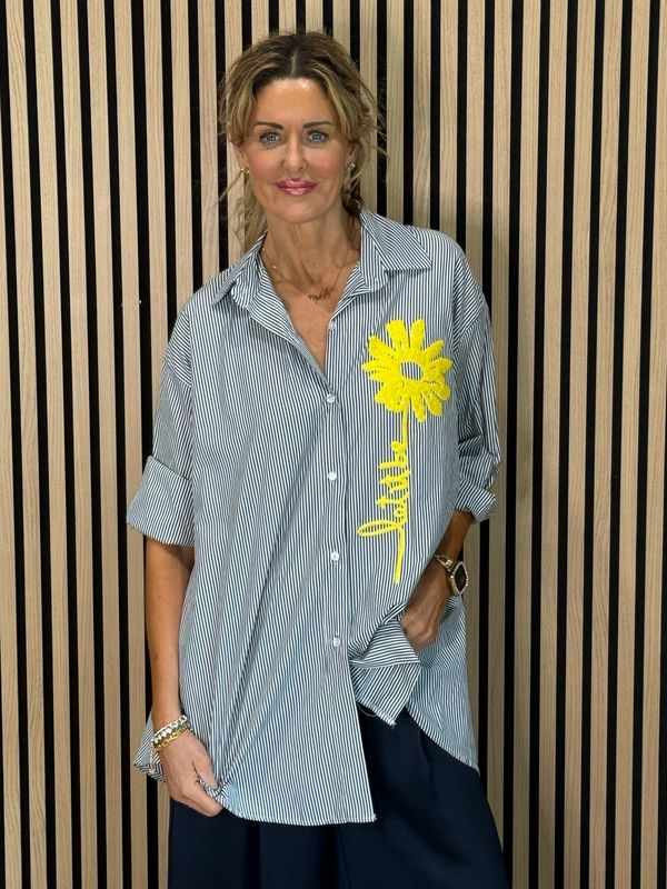 Let It Be Striped Shirt - Black/White