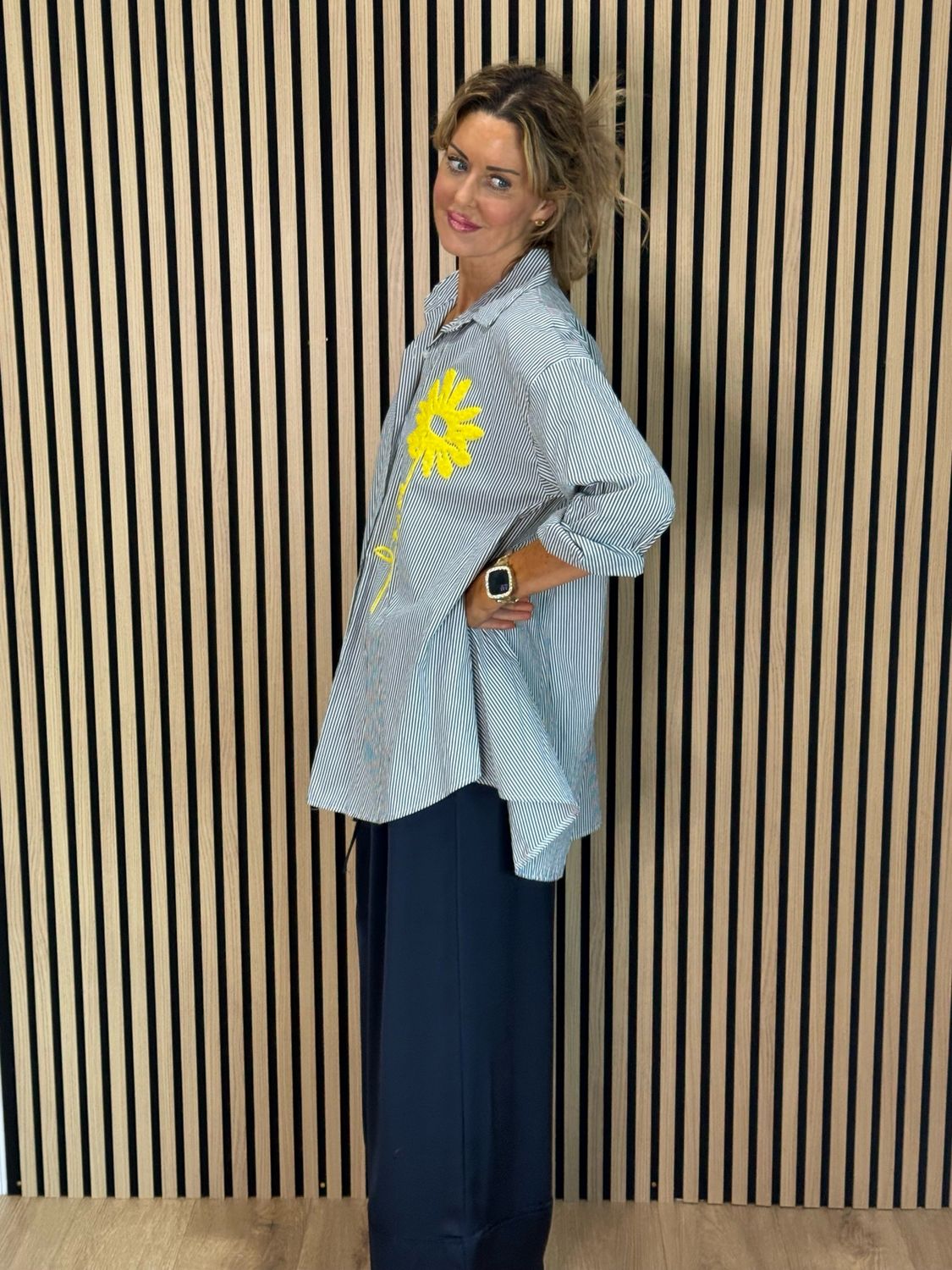 Let It Be Striped Shirt - Black/White