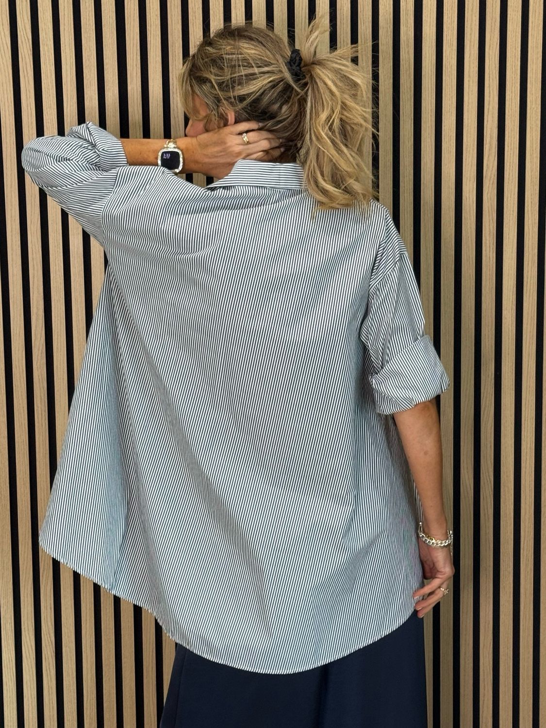 Let It Be Striped Shirt - Black/White