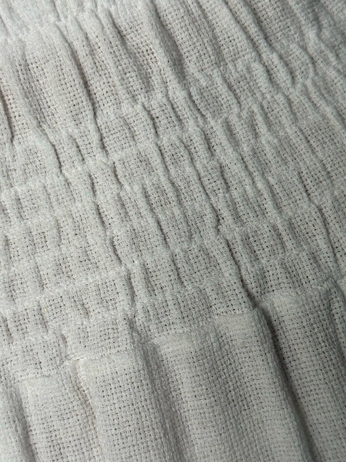 Linen Blend Wide Leg Trousers - White