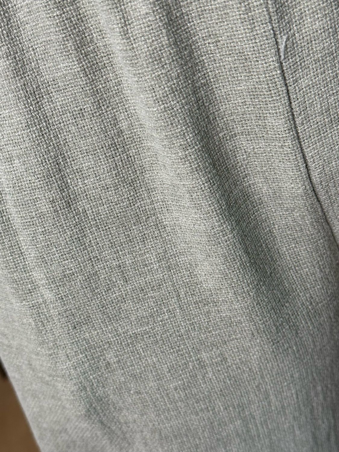 Linen Blend Wide Leg Trousers - Khaki