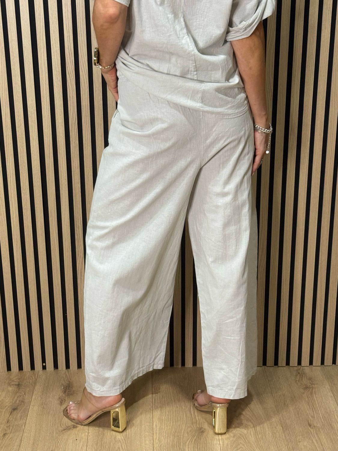 Star Detail Trouser Suit - Stone