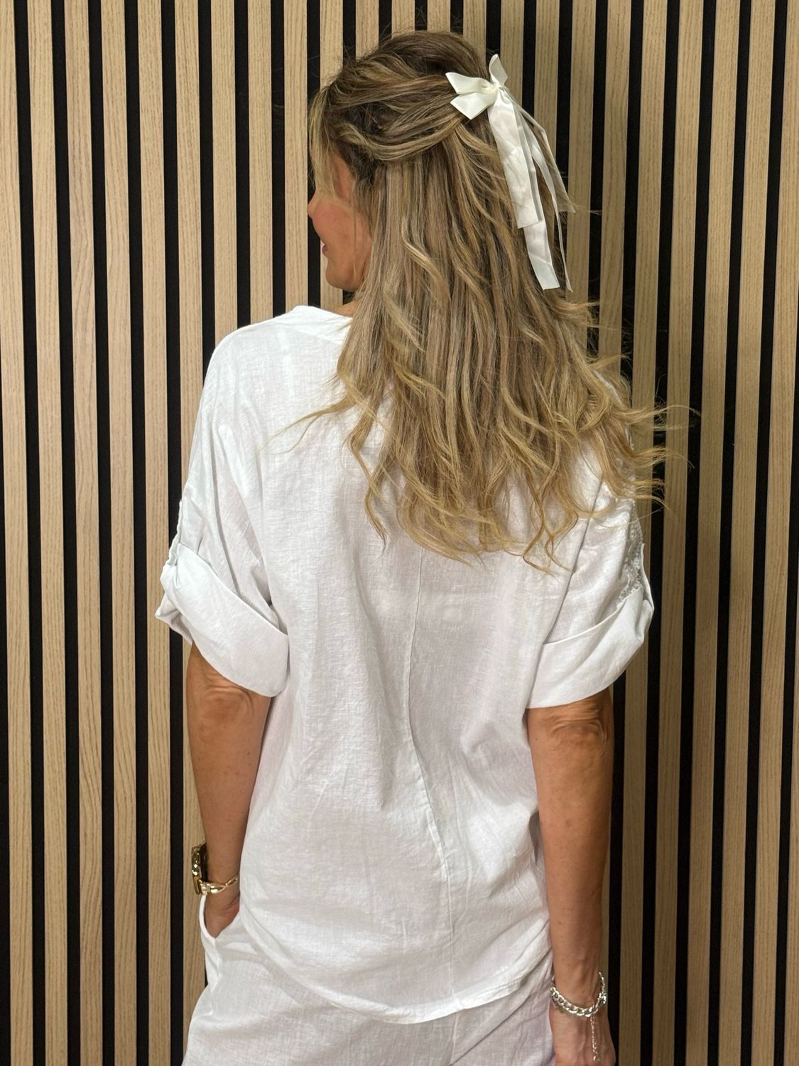 Star Detail Trouser Suit - White