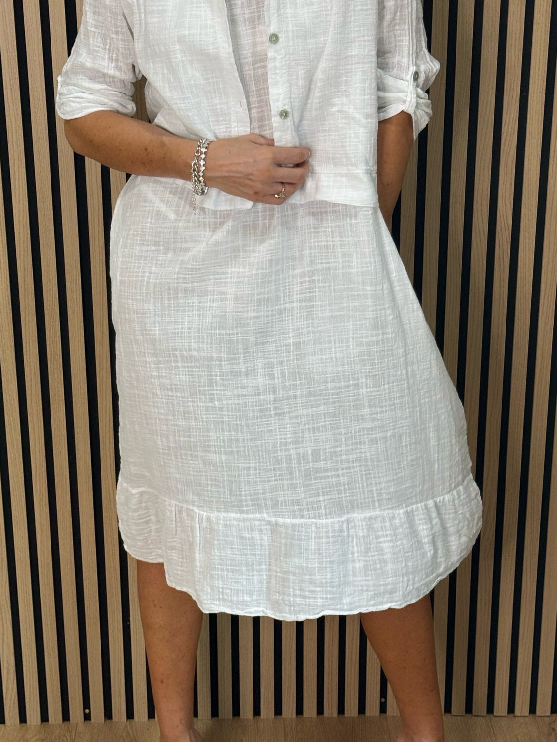 Lace Detail Co-Ord Dress Set - White