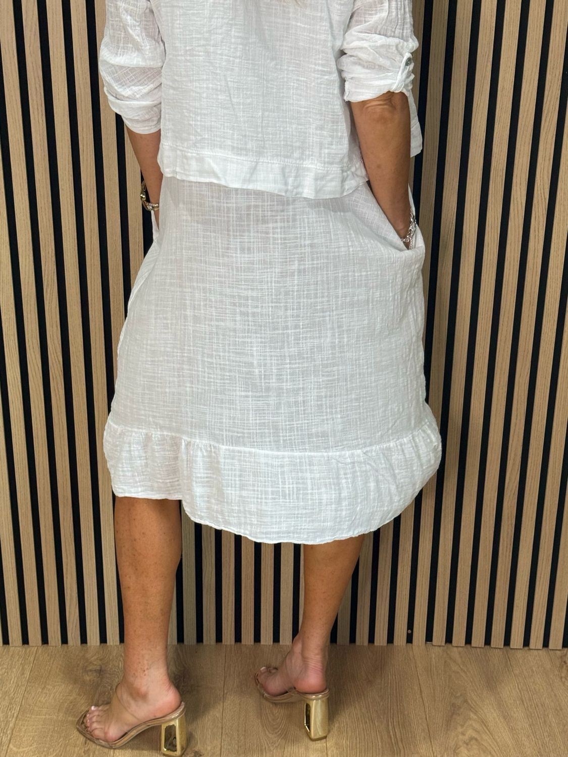 Lace Detail Co-Ord Dress Set - White