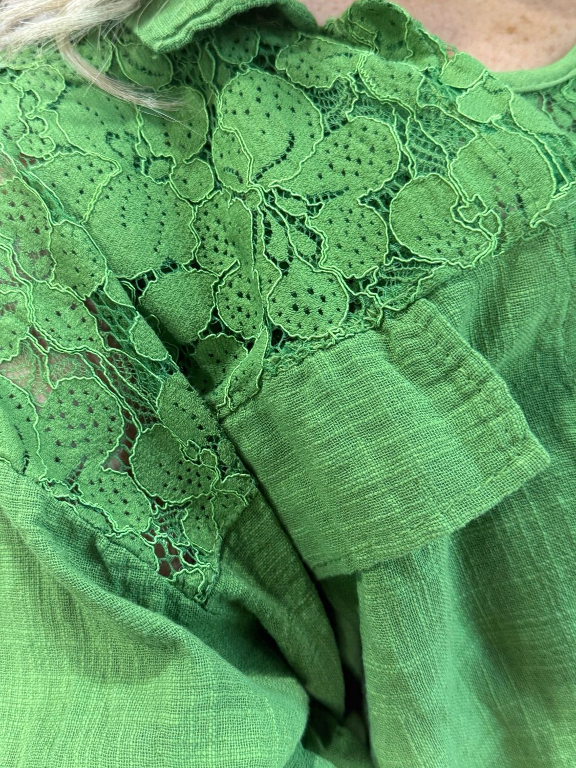 Lace Detail Co-Ord Dress Set - Green