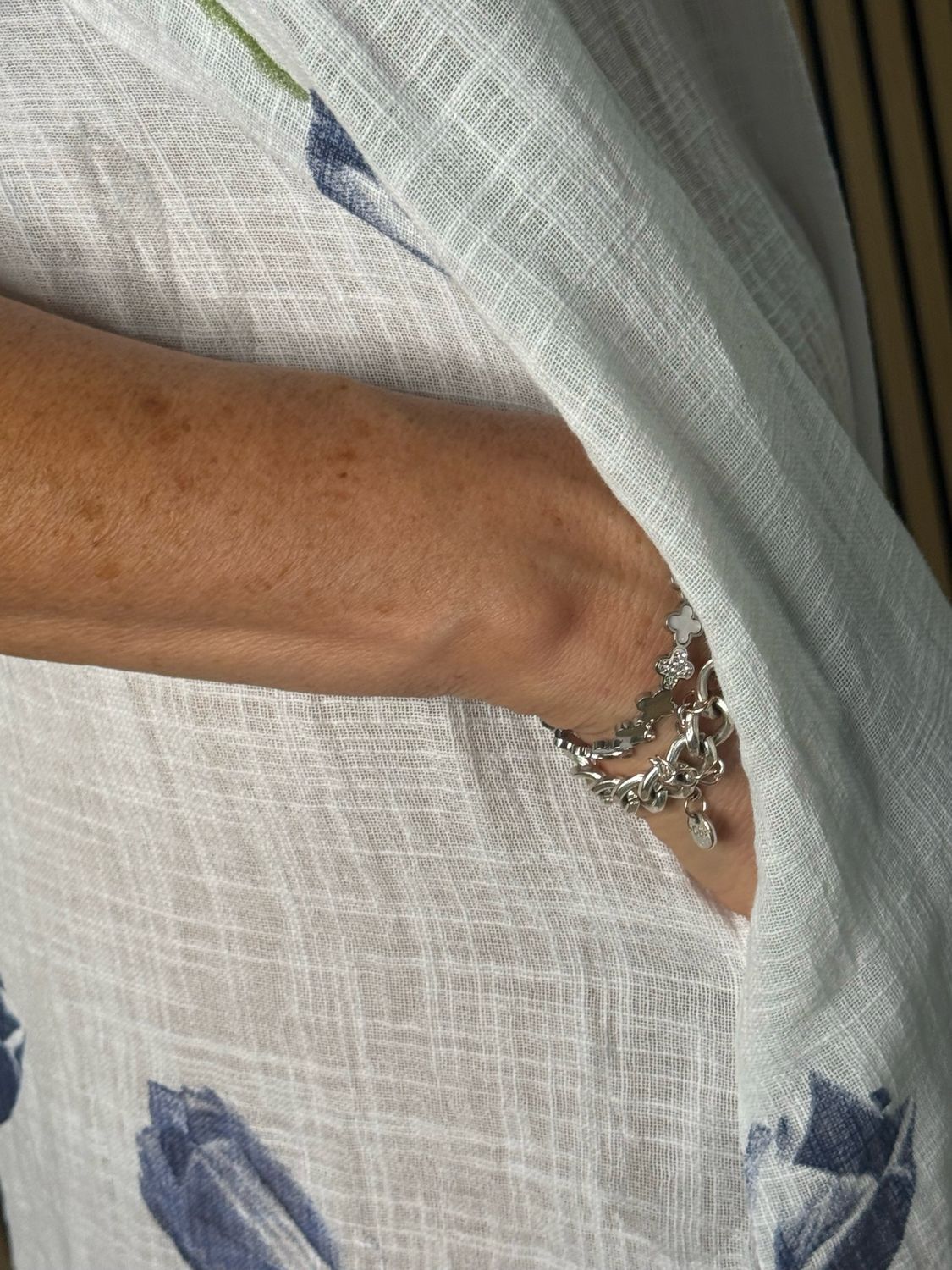 Tulip Print Shirt Dress - White