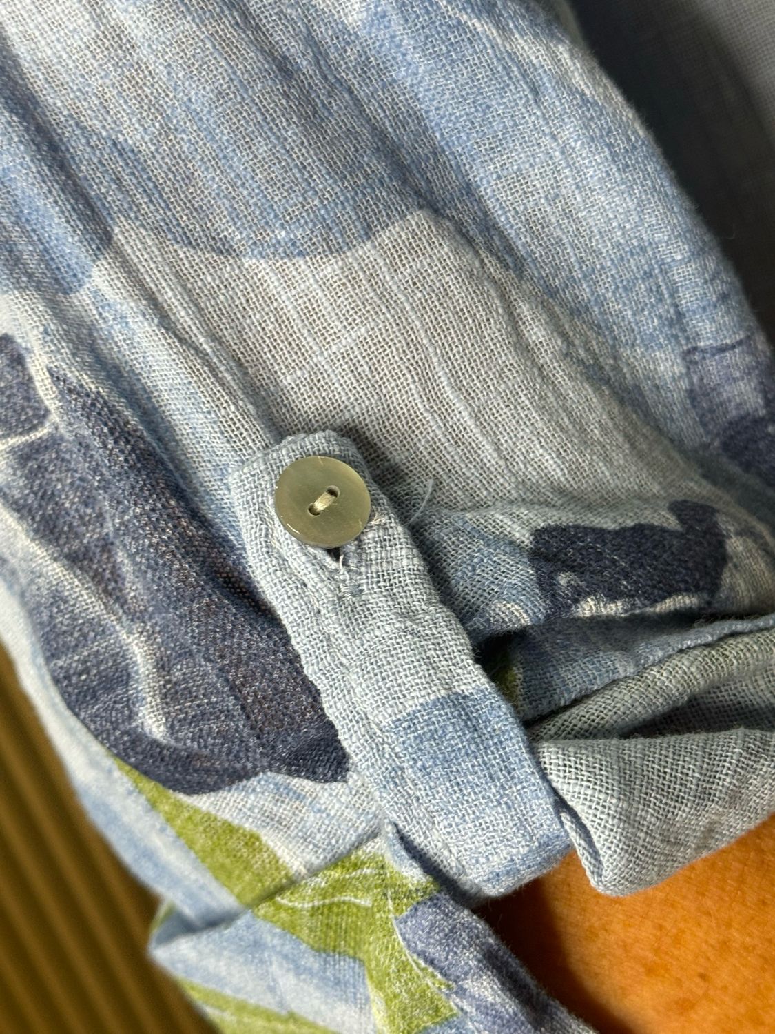 Tulip Print Shirt  Dress - Sky Blue